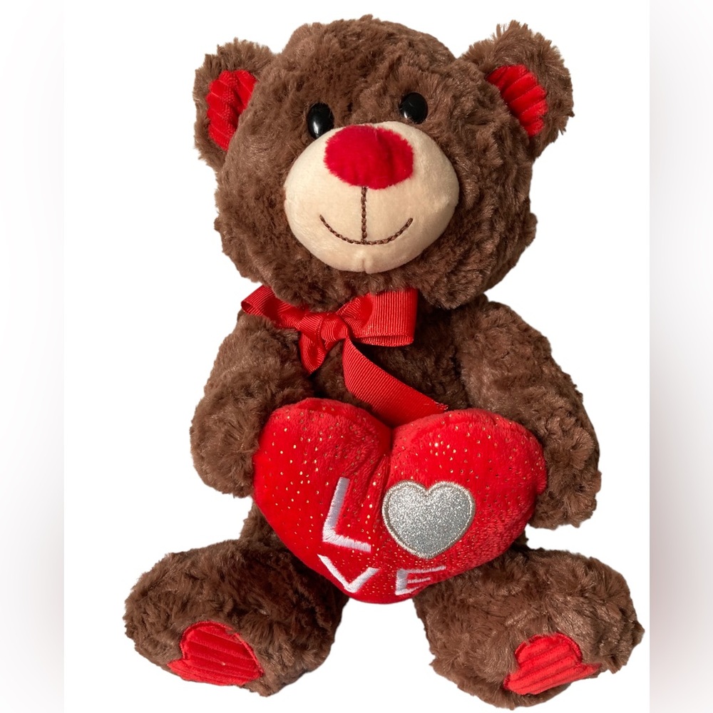 Hug Fun Teddy Bear Love Heart Pillow Stuffed Animal Plush Toy Valentines 10"